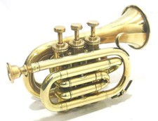 Antique Perfect Pocket Decorative Trumpet Bugle Brass Delight Mouthpiece Gift