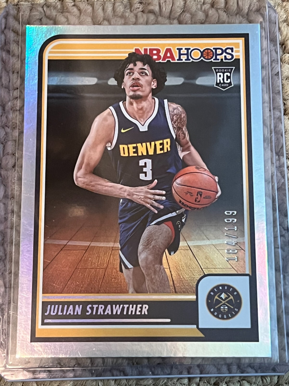 2023-24 NBA Hoops Base Silver Parallel RC #250 Julian Strawther #D 184/199