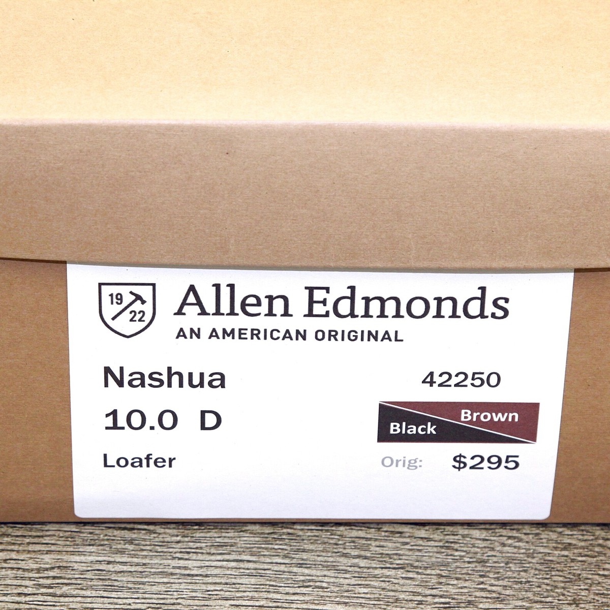 Allen Edmonds NASHUA 10 D Black/Brown * new AE Bags (add $15 new Shoe Trees) o Allen Edmonds 13 NASHUA Wing Tip Brown Black Leather Tassel  main image 4