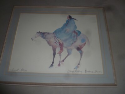 FRAMED CAROL GRIGG CROW WARRIOR INDIAN WOMAN PRINT PORTLAND