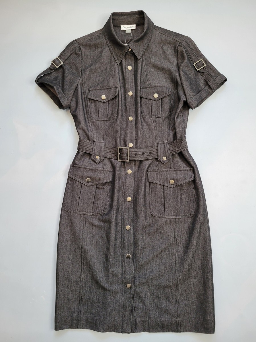 dark grey denim dress Women's Grey Denim Dresses