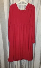 Women’s Time and Tru RED Dress Size Large 12-14, Gorgeous Holiday, Cruise, Party