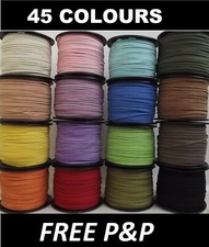 Faux Suede Cord, String, Thong 3mm x1.5mm -Various Colours and Lengths (I)