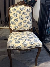 French Provincial side chair, 35"h