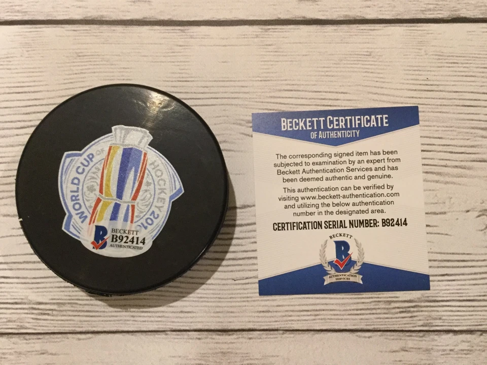 Patric Hornqvist Signed 2016 World Cup of Hockey Puck Beckett BAS COA Sweden a - Image 2 of 4