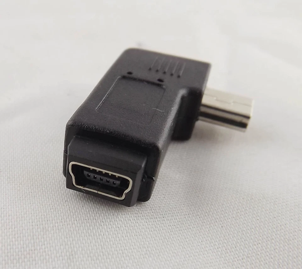 10pcs USB 2.0 Mini 5 Pin Male To Mini 5 Pin Female Left Angle Adapter Connector - Image 4 of 4