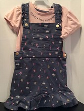 Girls 5 OR 6 Floral Smart Brave Confident Ruffle 365 Skirtall Overall Outfit Set