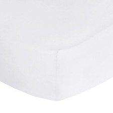 White 100% Egyptian Cotton Sateen 400 Thread Count Extra Deep Fitted Sheet