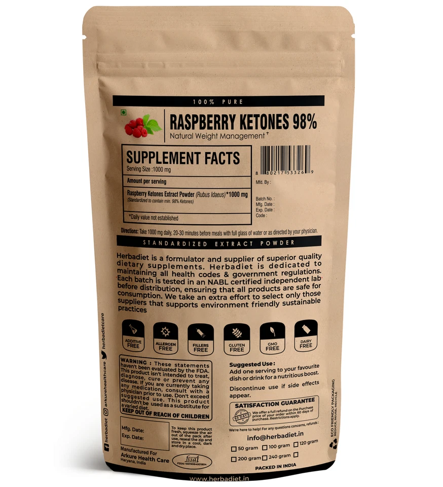 Raspberry Ketones Weight Loss Powder Strong KETO Ketogenic Fat Burner Slimming - Image 2 of 3