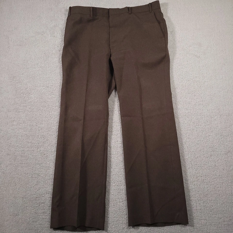 Vintage 70s Levi's Action Slacks Mens 39X32 Brown Straight Leg Mid-Rise Classic - Image 2 of 4