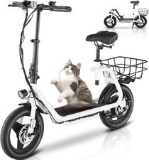 14" Peak 1200W Electric Scooter with Seat Basket, Commuter Ebike for Adult/Teen  