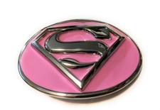 Classic SUPERGIRL LOGO Belt Buckle Pink Chrome Full metal 4"x3" Movie Tv series