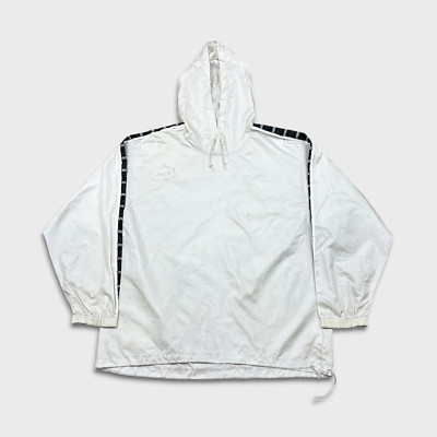 Vintage 90s Puma HIT Jacket Mens Large White Lightweight Pullover Windbreaker