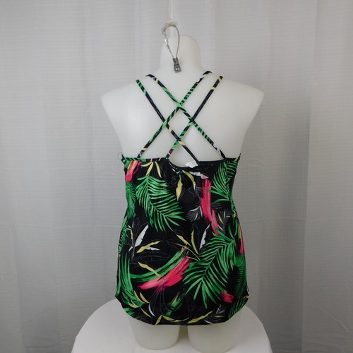 Ideology Pastel Palms Scoop-Neck Strappy Active Tank Top - Palms Black, 2XL #38 - Picture 3 of 9