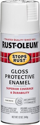 Rust-Oleum Stops Rust Protective Enamel Gloss White Spray Paint 12 oz. USA