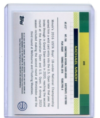 2024 Topps Chrome Tennis MICHAEL MMOH 1ST #26 PINEAPPLE REFRACTOR