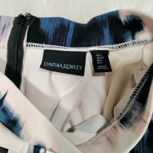 Cynthia Rowley Geometric Short Pleated Skirt with Pockets Light Pink/Blue Small - Picture 7 of 10
