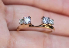 14K Yellow Gold Plated 2.20Ct Lab Created Moissanite Simple Bridal Promise Ring