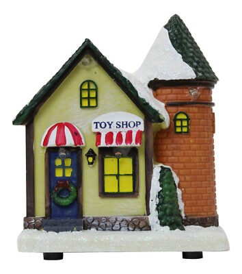 Beleuchteter Weihnachtsschmuck - Miniatur Spielzeugladen Mini festliche Weihnachtsszene 12,5 cm