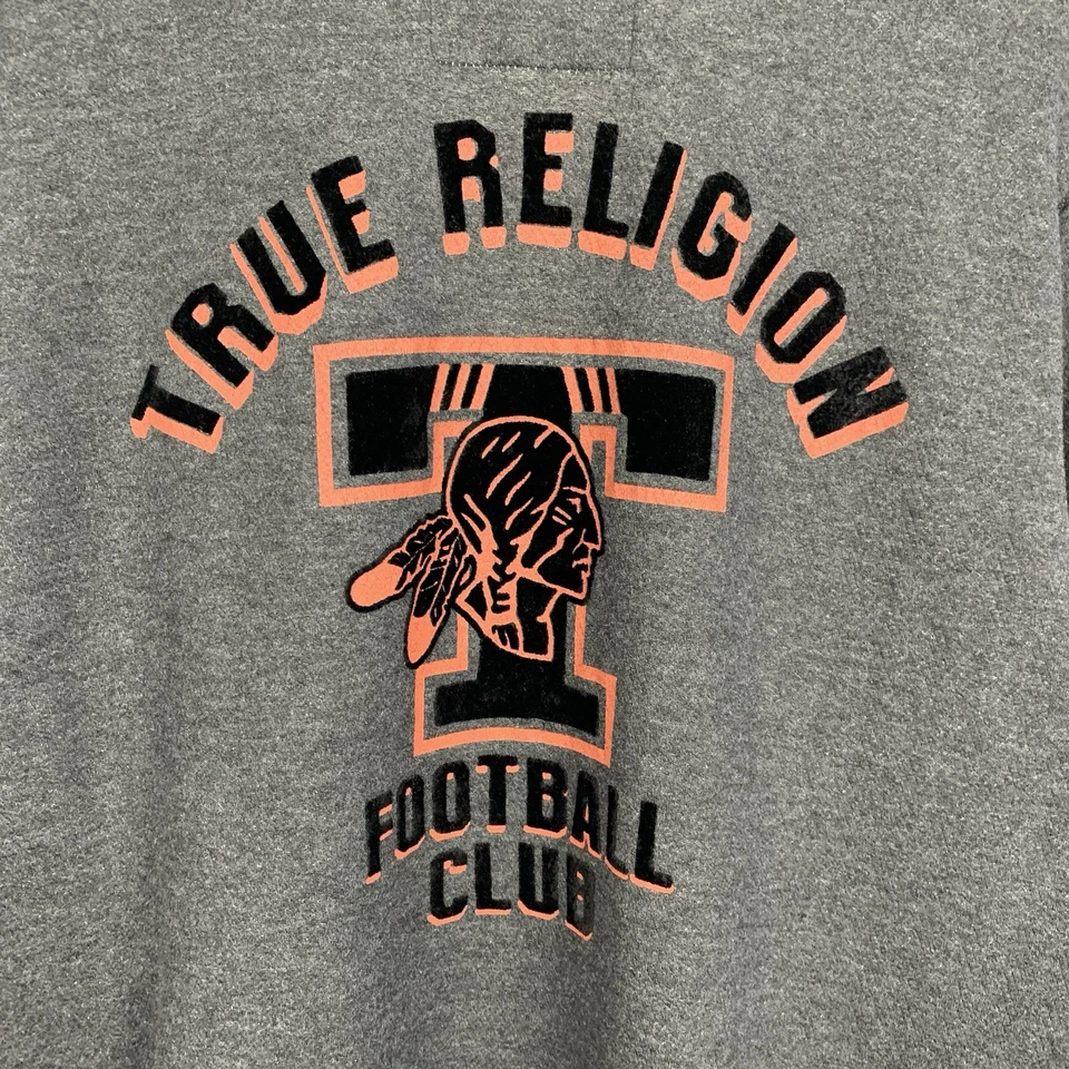 Cárdigan Suéter True Religion Para Hombre XL Gris Botón Delantero Cuello en V Club de Fútbol Foto 4 de 4