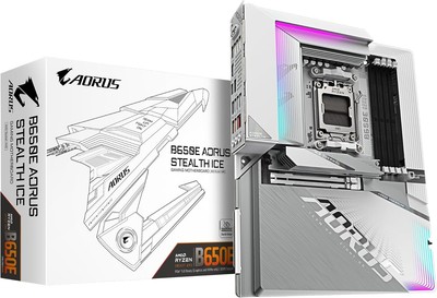 GIGABYTE B650E AORUS Stealth ICE ATX Sockel AM5 Ryzen 7000/8000/9000 DDR5 Wi-Fi 