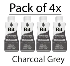 (4 Pack) Rit All Purpose Liquid Dye, Charcoal Grey 8 fl oz