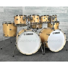 Yamaha Tour Custom Maple 9pc Double Bass Drum Set Butterscotch Satin