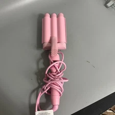 Mermade Hair  PRO Hair Waver 3 Barrel Curling Iron 1.25” 3 barreled Pink
