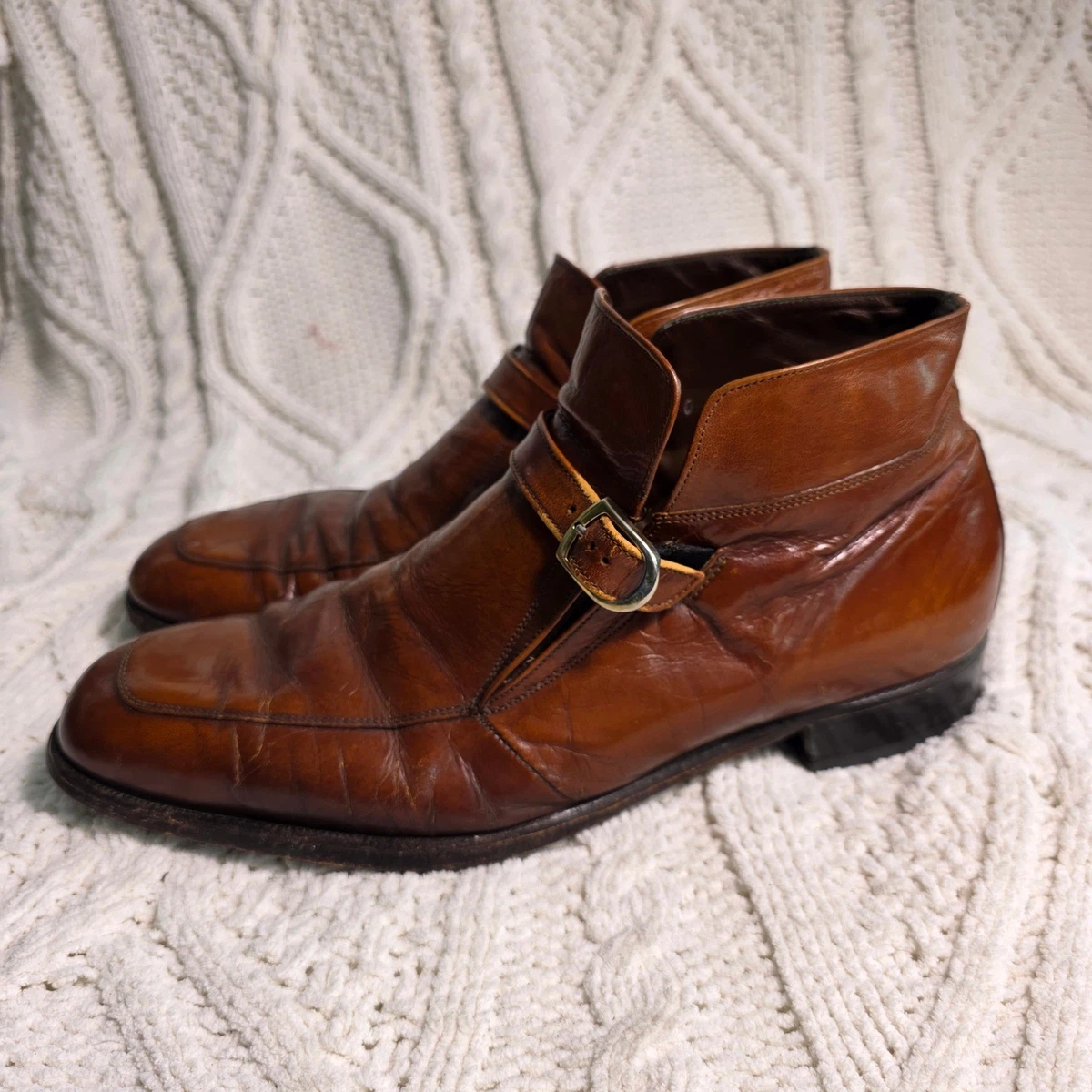 NEW Deadstock Florsheim Mens 8EEE Brown Leather Suede Zipper Ankle Dress Boots Florsheim Brown Solid for Men for Sale | Shop New & Used  main image 3