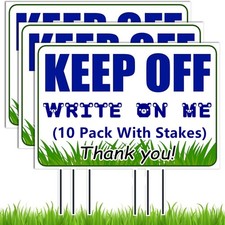 10 Pack 18 x 12 Inches White-Corrugated-Plastic-Yard-Sign-with-Stakes for Bir...