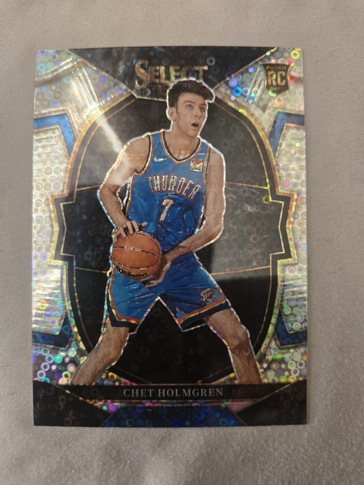 2022-23 Select #83 Chet Holmgren Silver Disco Prizm Concourse Rookie Thunder