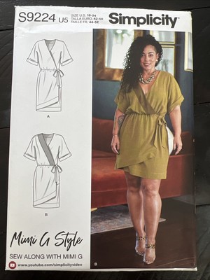 UNCUT Mimi G Style Simplicity S9224 Misses Wrap Dress U5 (16-24) Sewing Pattern