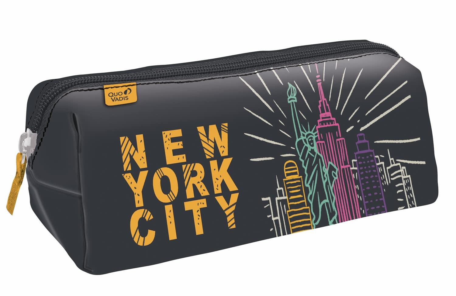 Trousse scolaire grand format triangulaire multicolore Cities pour garçon et fille