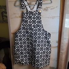 Women's Forever 21 Black And White Smiley Face Overall Dress Size 0X/XL