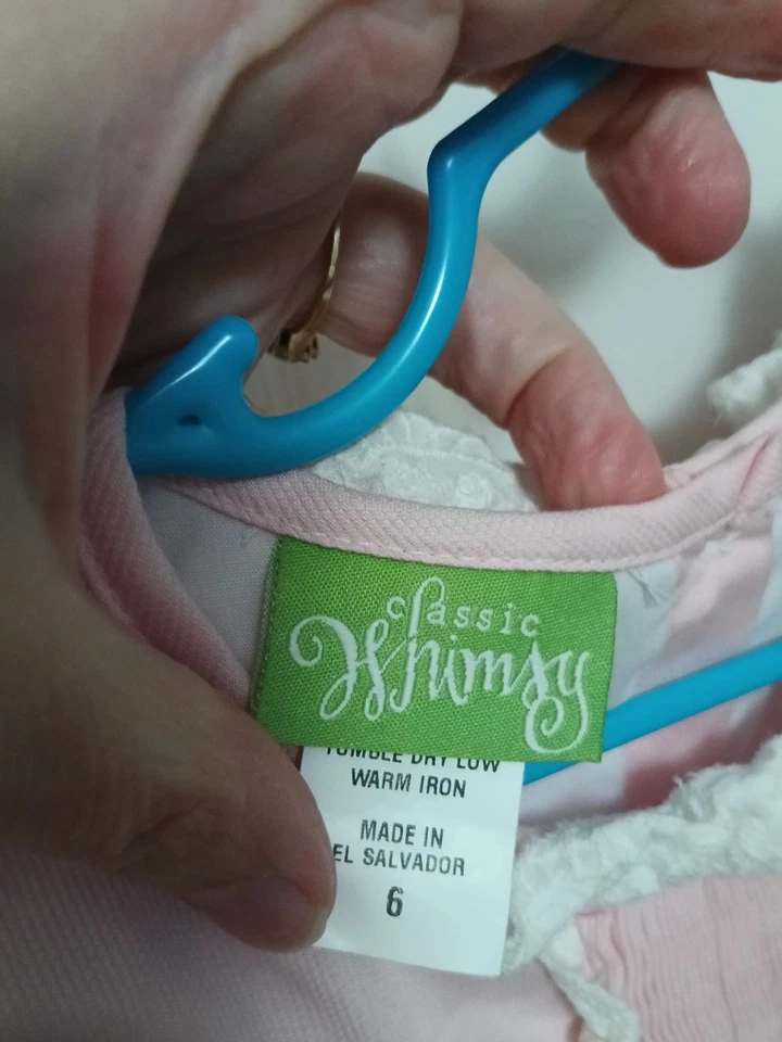 Vestido Jersey Clásico Cabricho Conejito Calado Rosa Pálido Niña 6 Delantal de Pascua E3 Foto 4 de 4