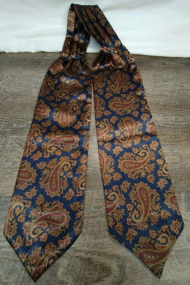 男式 Ascot Cravat 批量 12 件围巾 意大利丝绸佩斯利印花 复古  — 第 2/4 张图片