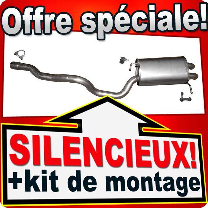 Silencieux arrière inox VW T5 haute durabilité pour châssis court SWB