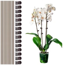 10Pcs Plant Support Stakes with 15Pcs Plant Clips, 15.75inch Tall Bendable 