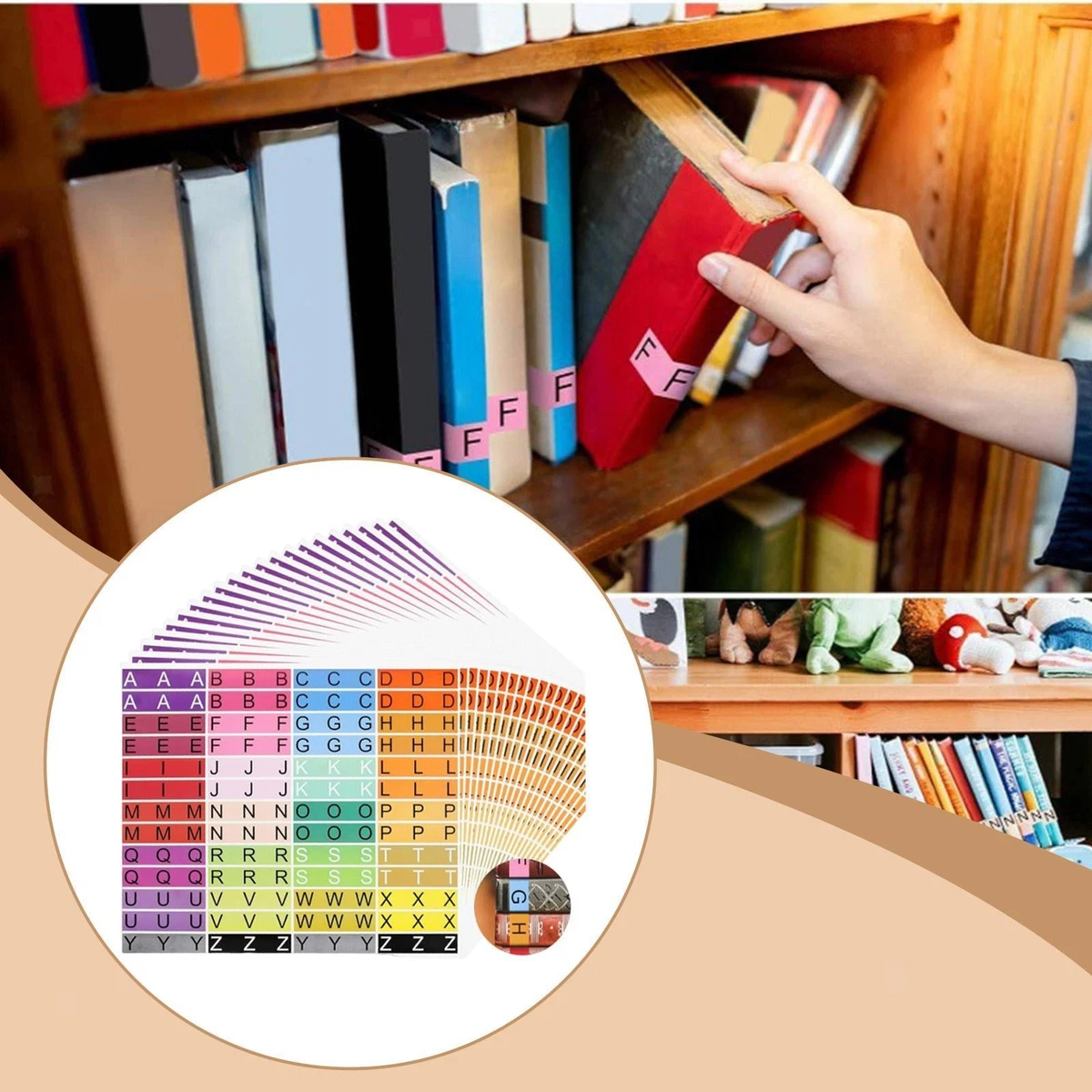 20 Pieces Alphabet Book Spine Labels Index File Folder Labels for School