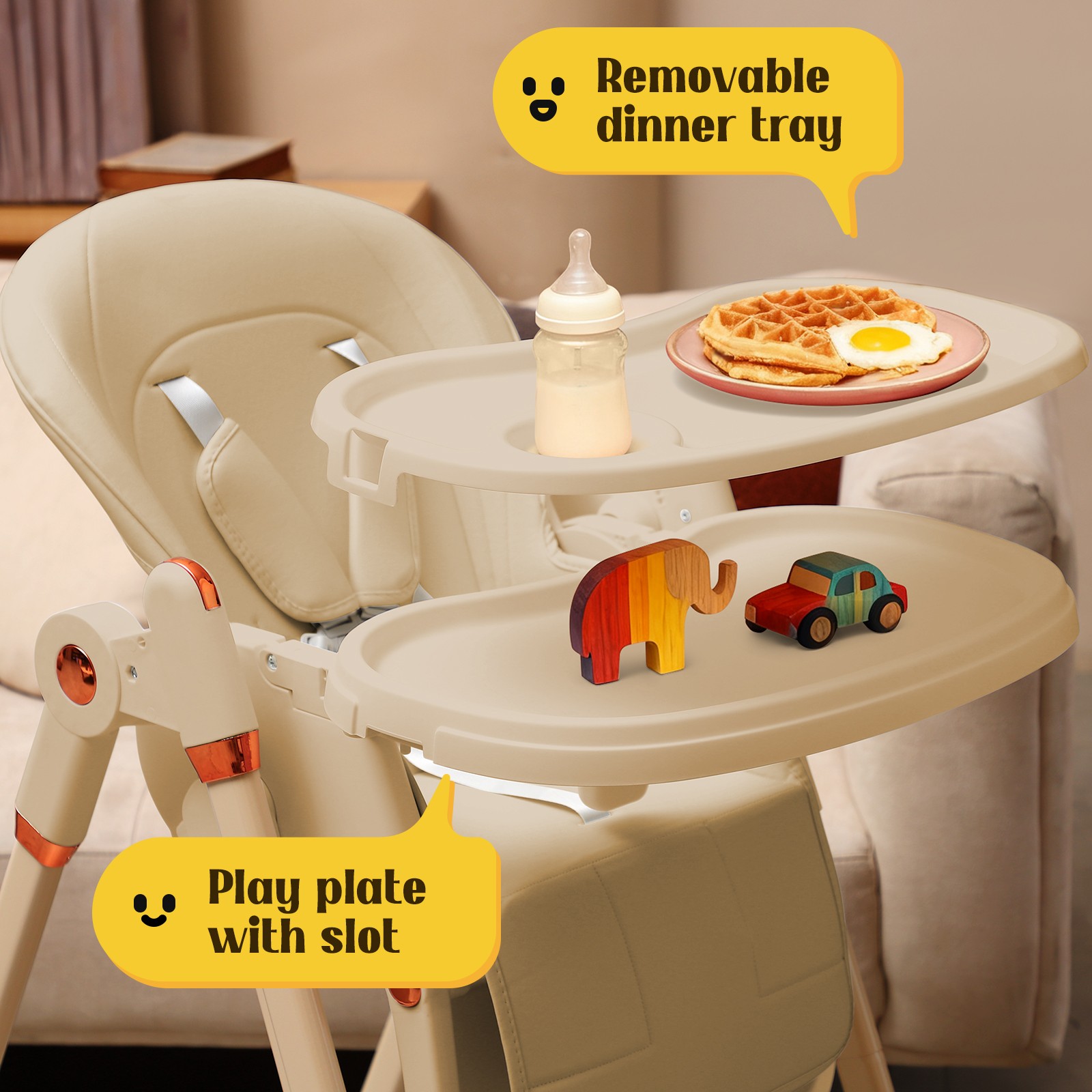 Baby High Chair | 6-in-1 Rocking Toddler Chair & Travel High Chair for Toddlers