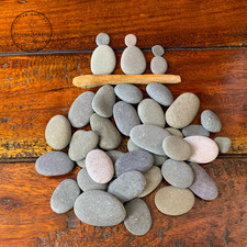 20 small beach pebbles sea stones rounded  arts & crafts flat pebbles - 5 - 40mm