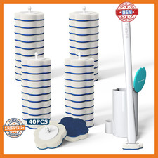 Tirmen Disposable Toilet Brush: Toilet Bowl Brush and Holder Set with 40 Wand Re