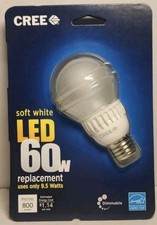 CREE Soft White LED 60W Dimmable Bulb 2700K/800 Lumens- NIB