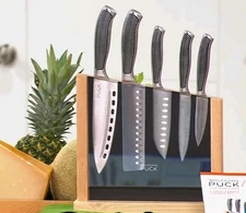 Wolfgang Puck 6-piece Forged Knife Cutlery Set with Magnetic Block-NEW IN BOX