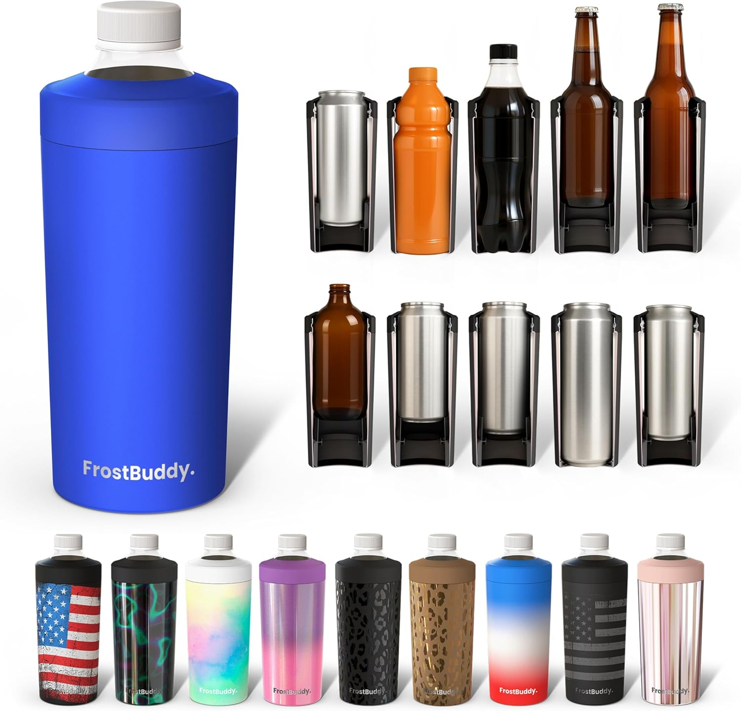 Universal Buddy XL Can Cooler Fits 12-Ounce, 16-Ounce, 20-Ounce, and 24-Ounce Ca