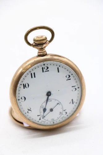 F Swiss Made, Open Face, Gold Plated, Balance Good, N/W