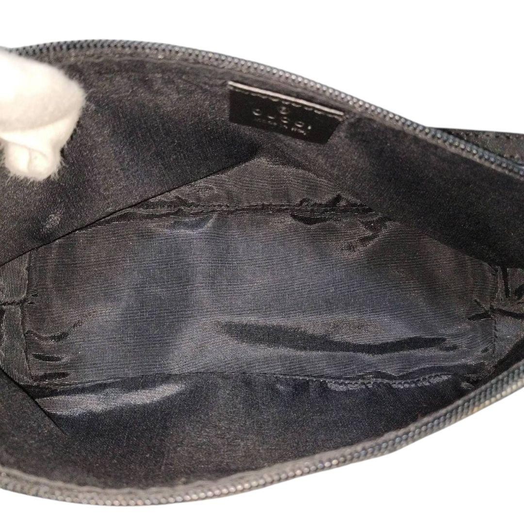 GUCCI GG Accessory Pouch Handbag Black Canvas Used Authentic From Japan thumbnail 8