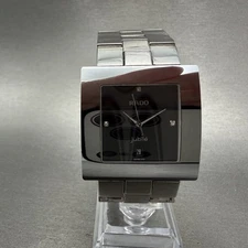Rado Diastar Jubile Watch Men 32mm Gray Dial Stainless Steel Date Rectangle Runs