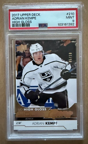 2017/18 Upper Deck Young Guns Adrian Kempe HIGH GLOSS /10 RC PSA 9 MINT! SP