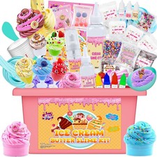 Funewest Slime Kit for Girls Ages 8-12 Mini Fluffy Butter Slime Making Kit Ice C
